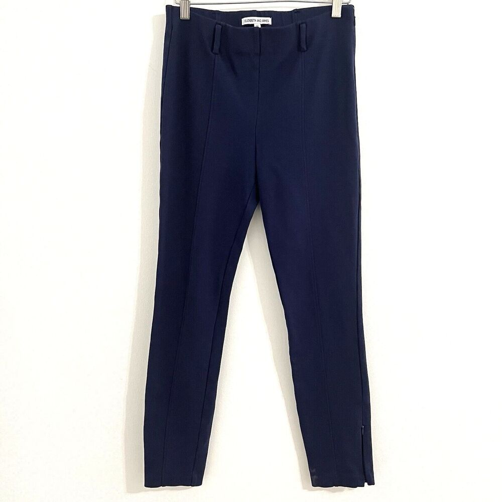 Elizabeth and James Pants Size M Navy Blue Trouse Slim Pull On Side Zip Minimal